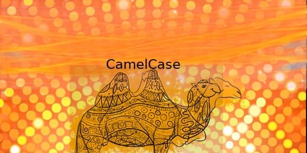 imagem mesclando figura de camelCase e snake_case com pontos, camelos e serpentes para representar os dois padrões de escrita